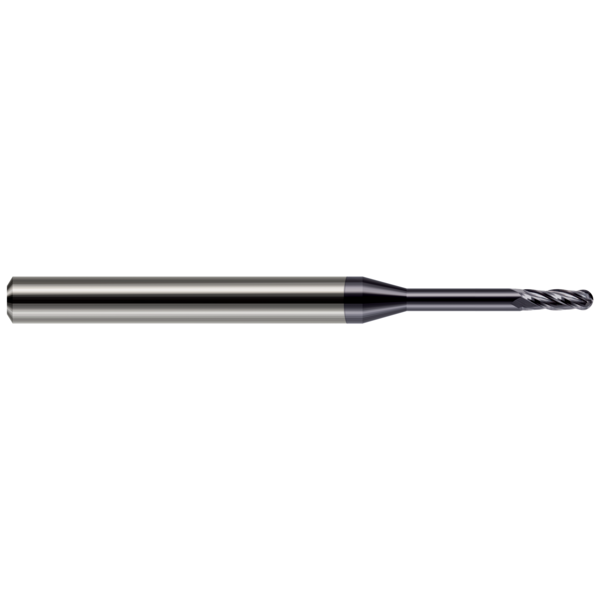 Harvey Tool Miniature End Mill - 4 Flute - Ball, 0.0600", Finish - Machining: AlTiN 76860-C3